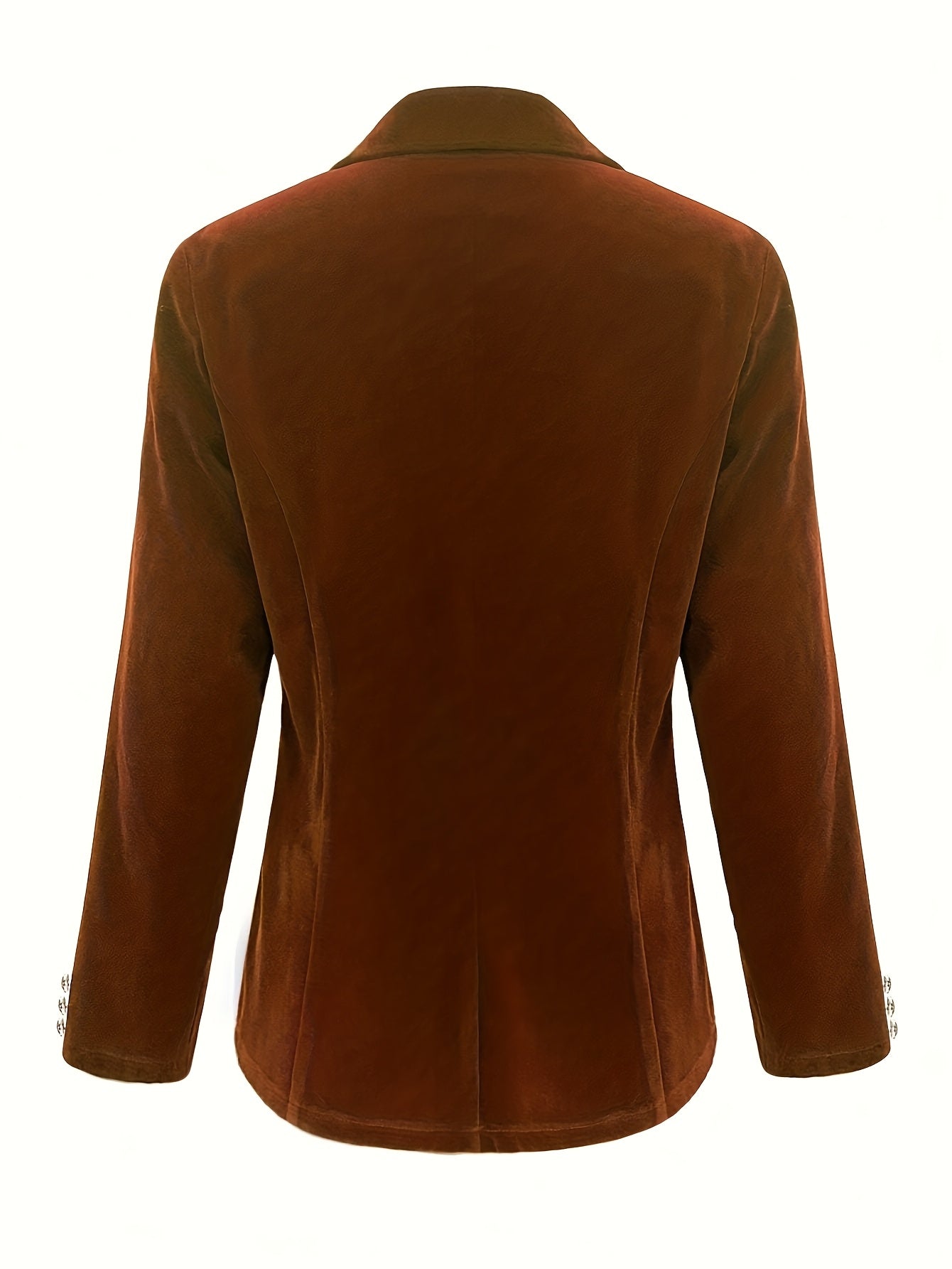 Blazer Elegante Feminino de Inverno com  Peito de Botões - Casaco de Terno de Cor Sólida Lavável à Máquina para Traje de Escritório Profissional, Guarda-Roupa de Outono/Inverno, Gola Clássica (Adequado para Eventos Semiformais)