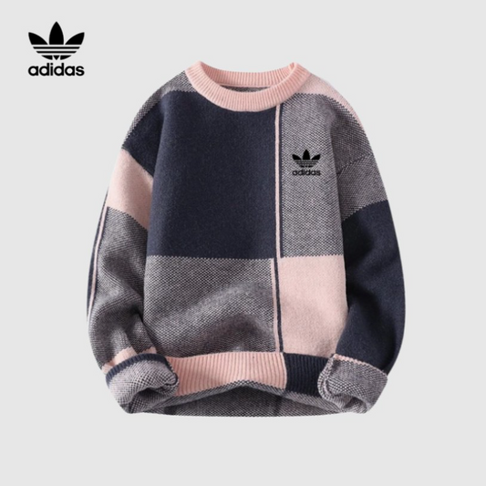 Retro Blocks Patterned Grid Sweater
