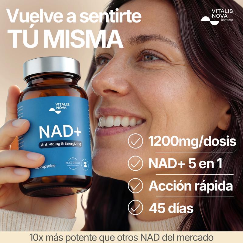 NAD+ 5 en 1 Trans-resveratrol Energía y Antienvejecimiento