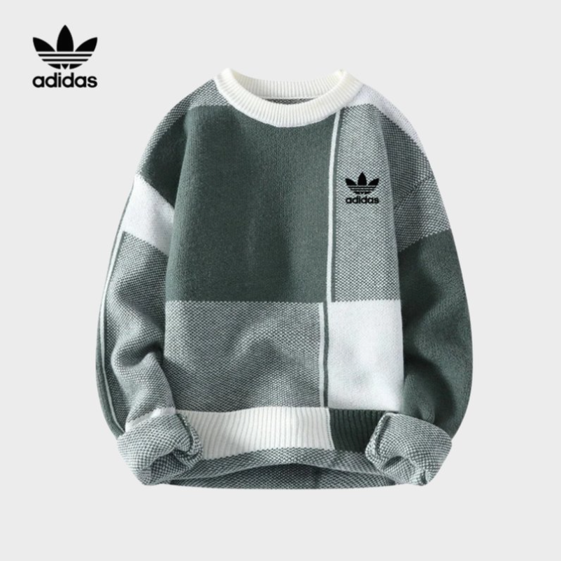 Retro Blocks Patterned Grid Sweater