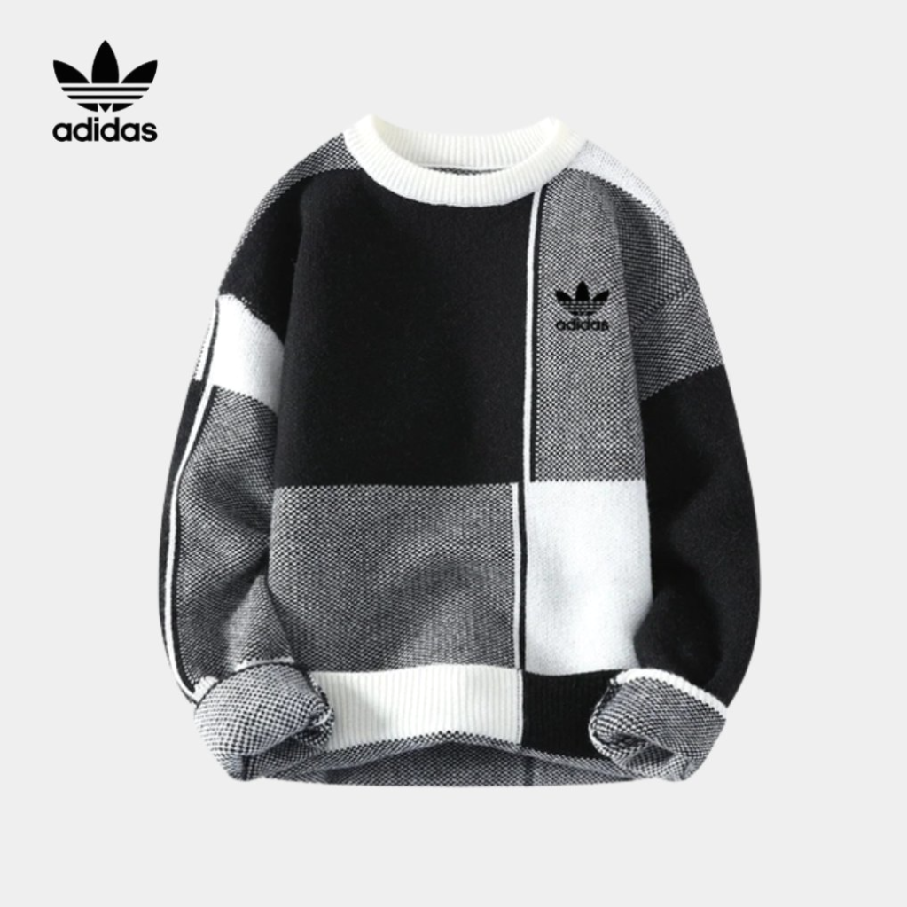 Retro Blocks Patterned Grid Sweater
