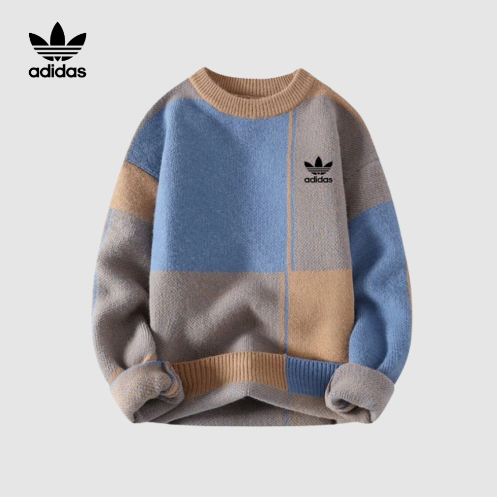 Retro Blocks Patterned Grid Sweater