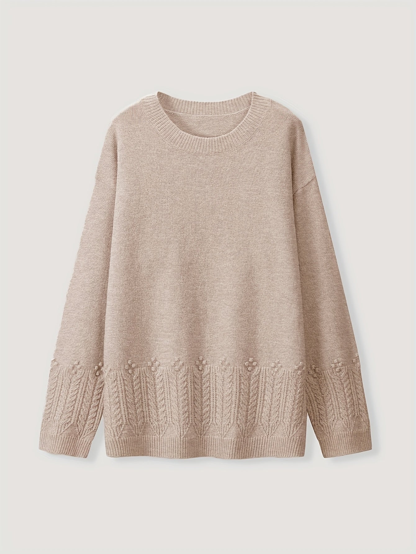 Nova Moda de Outono e Inverno para Mulher, Top Confortável e Solto de Gola Redonda