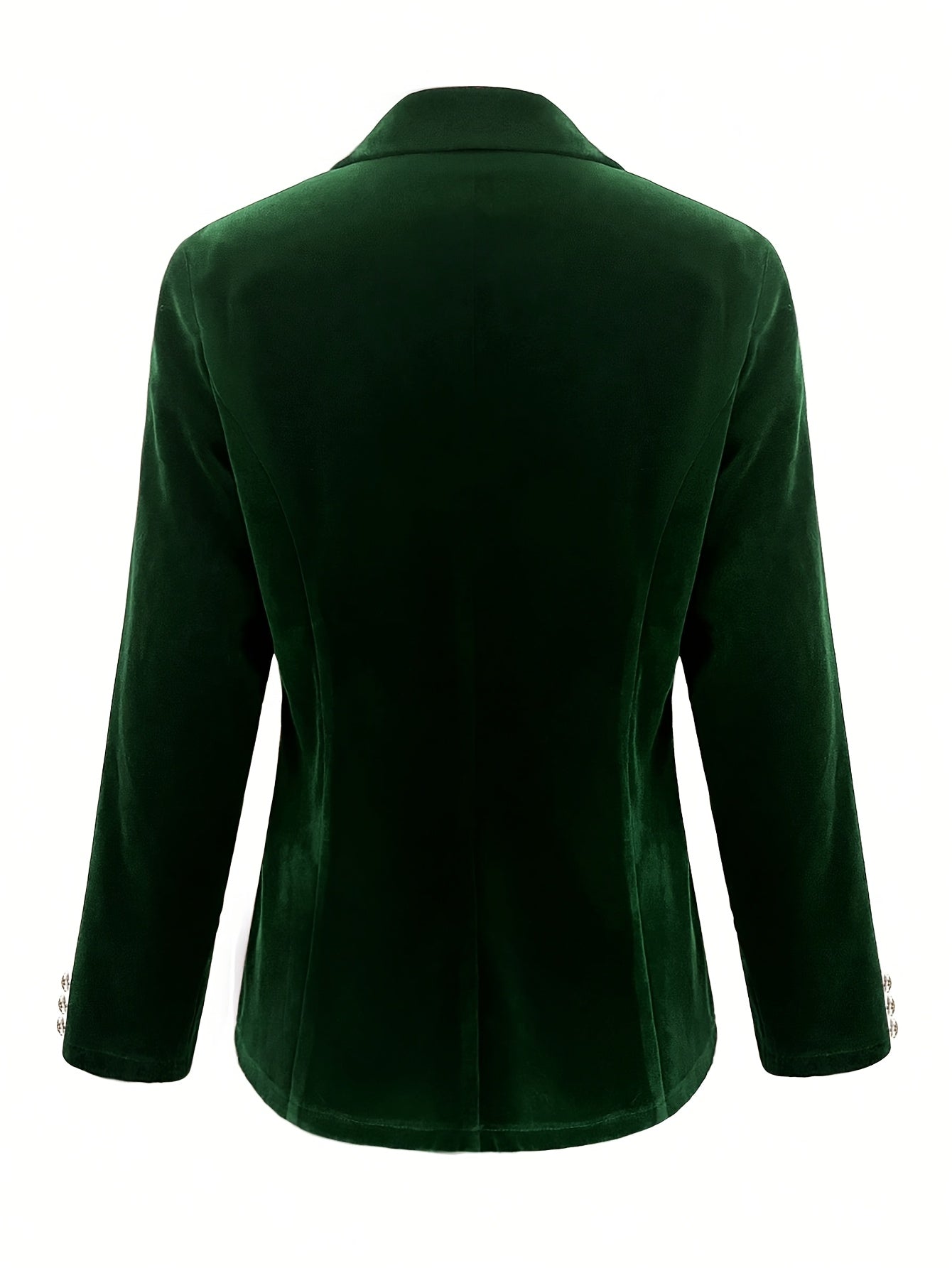 Blazer Elegante Feminino de Inverno com  Peito de Botões - Casaco de Terno de Cor Sólida Lavável à Máquina para Traje de Escritório Profissional, Guarda-Roupa de Outono/Inverno, Gola Clássica (Adequado para Eventos Semiformais)