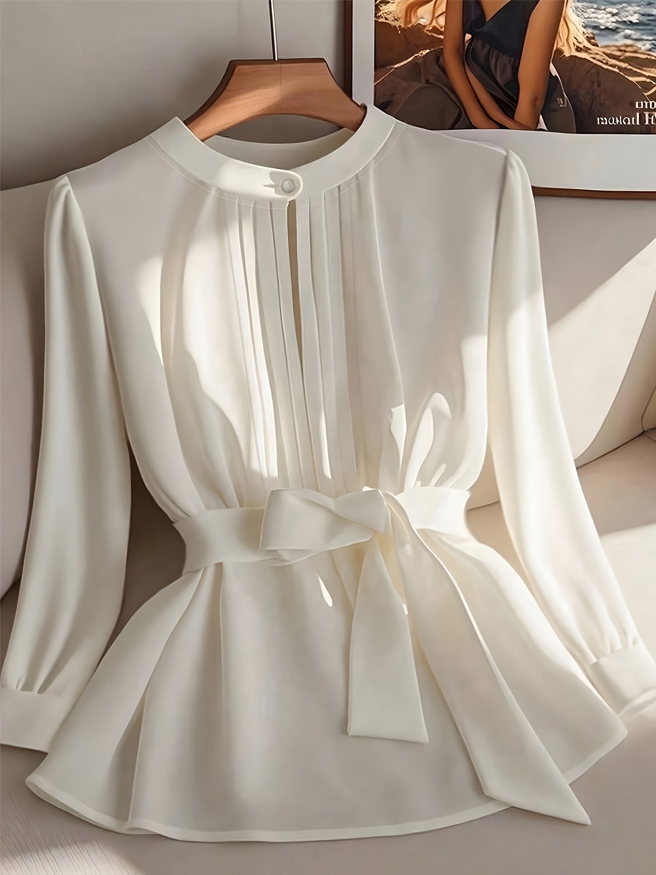 Camisola Elegante de Moda para Mulher, Cor Sólida, Gola Redonda, Manga Comprida, Estilo Casual de Outono-Inverno | Comprimento Normal, Estilo Pulôver
