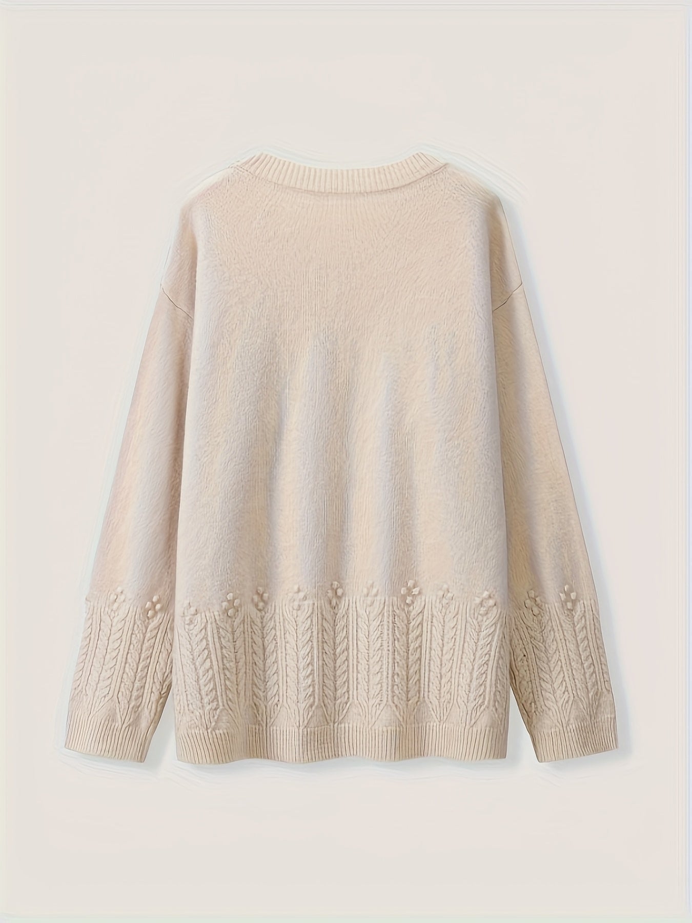 Nova Moda de Outono e Inverno para Mulher, Top Confortável e Solto de Gola Redonda