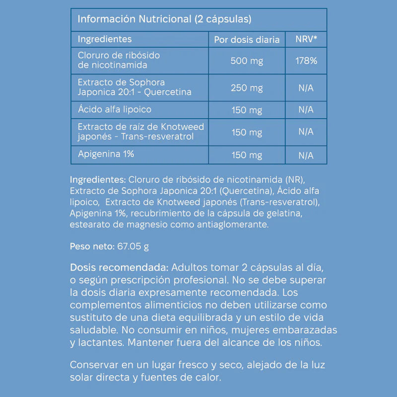 NAD+ 5 en 1 Trans-resveratrol Energía y Antienvejecimiento