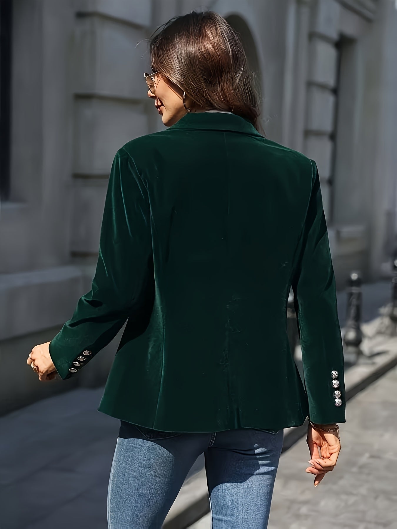 Blazer de Cor Sólida Elegante e Moderno para Mulher