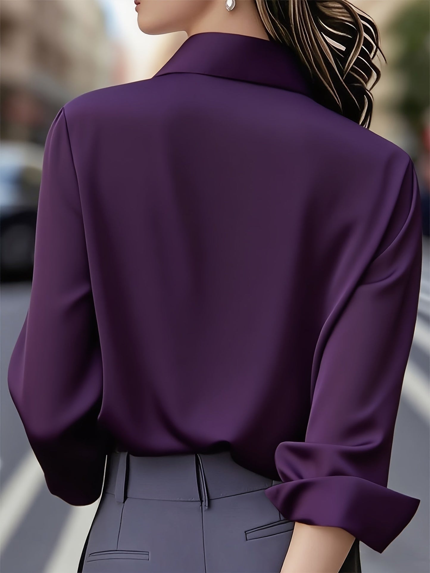 Camisa Interna Feminina de Manga Longa com Botões Ocultos e Design de Moda para Mulheres do Oriente Médio