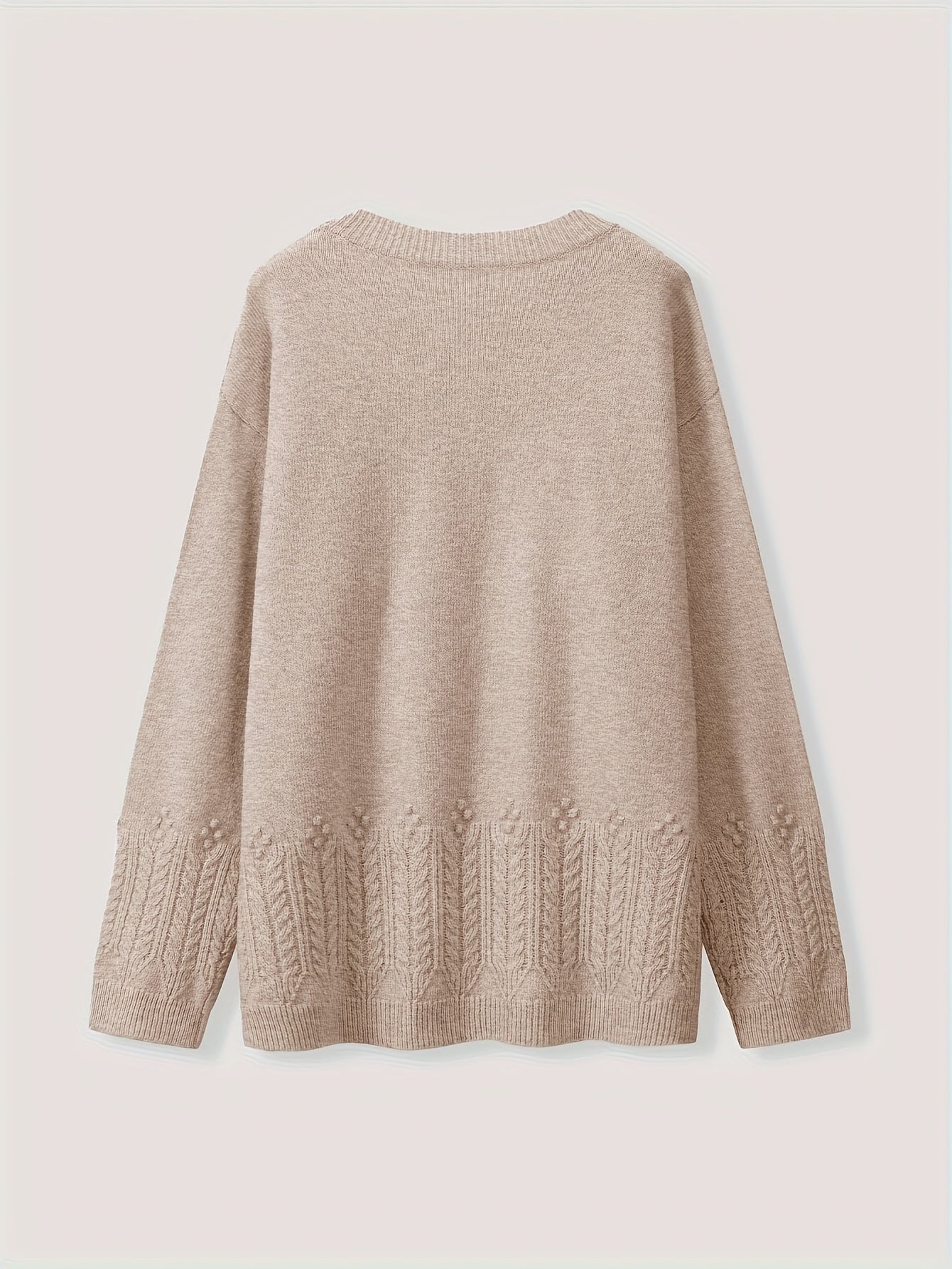 Nova Moda de Outono e Inverno para Mulher, Top Confortável e Solto de Gola Redonda
