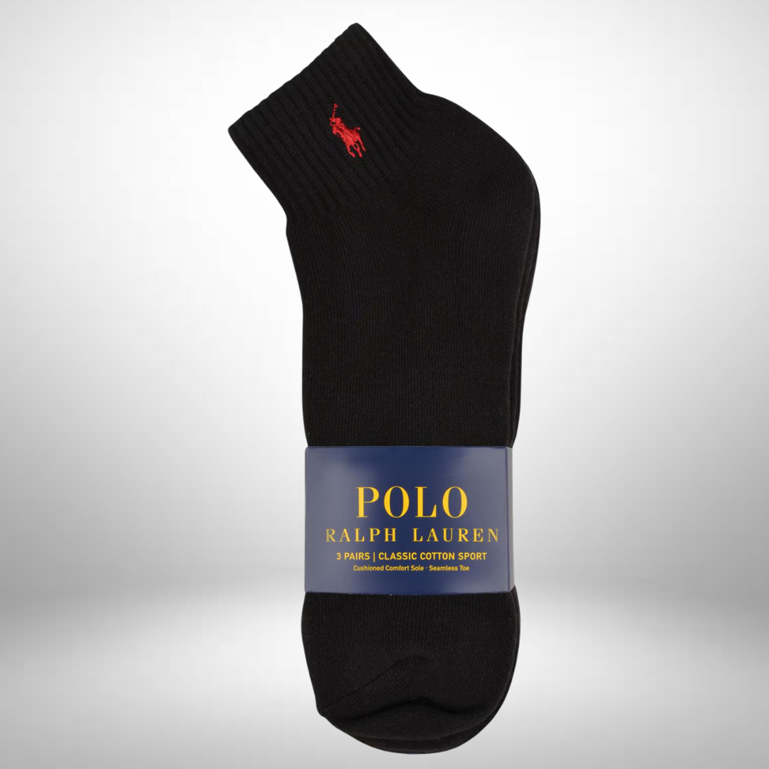 Set mit 3 schwarzen Ralph-Lauren-Socken